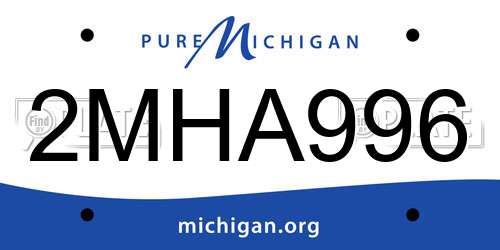 2MHA996 Michigan License Plate