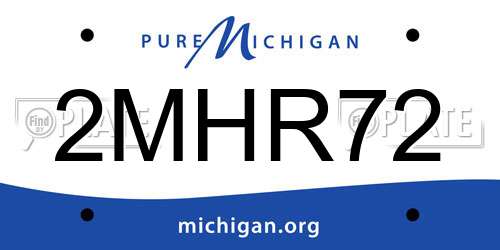 2MHR72 Michigan License Plate