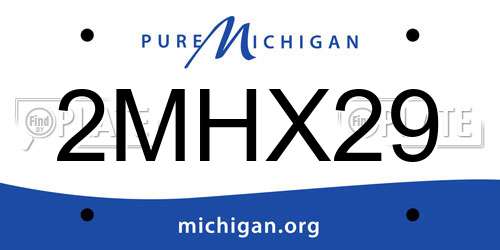 2MHX29 Michigan License Plate