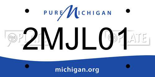 2MJL01 Michigan License Plate