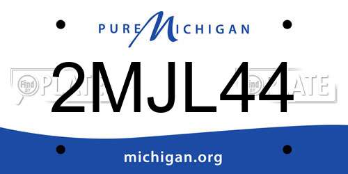2MJL44 Michigan License Plate