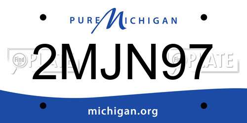 2MJN97 Michigan License Plate