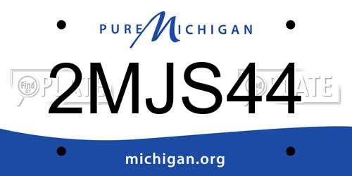 2MJS44 Michigan License Plate