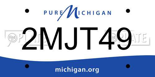 2MJT49 Michigan License Plate