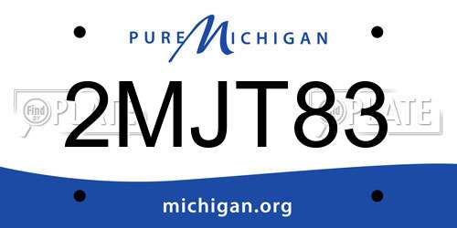 2MJT83 Michigan License Plate