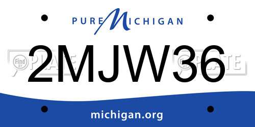 2MJW36 Michigan License Plate