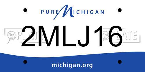 2MLJ16 Michigan License Plate