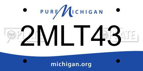 2MLT43 Michigan License Plate