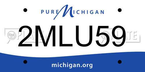 2MLU59 Michigan License Plate