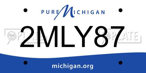 2MLY87 Michigan License Plate