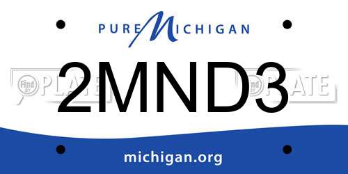 2MND3 Michigan License Plate