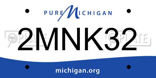 2MNK32 Michigan License Plate