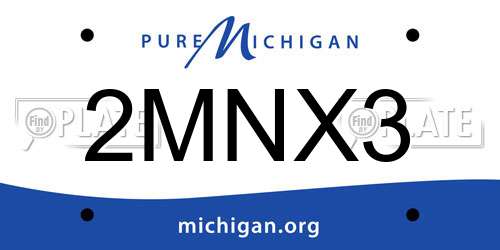 2MNX3 Michigan License Plate