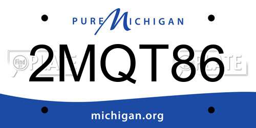 2MQT86 Michigan License Plate