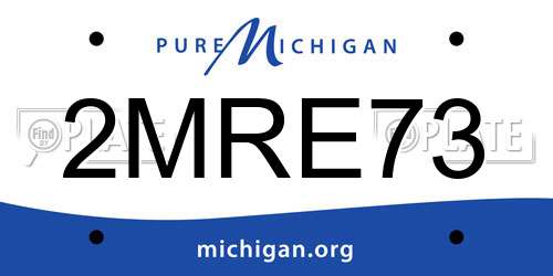 2MRE73 Michigan License Plate