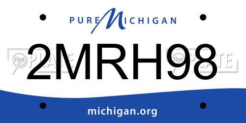 2MRH98 Michigan License Plate