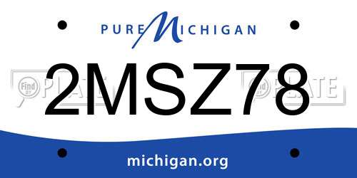 2MSZ78 Michigan License Plate