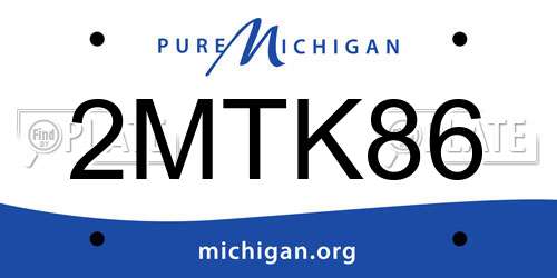 2MTK86 Michigan License Plate