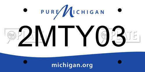 2MTY03 Michigan License Plate