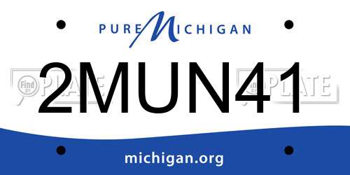 2MUN41 Michigan License Plate