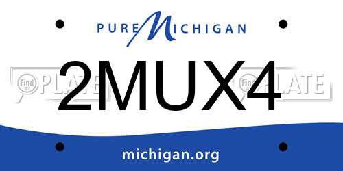 2MUX4 Michigan License Plate