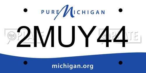 2MUY44 Michigan License Plate