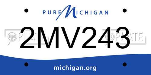 2MV243 Michigan License Plate