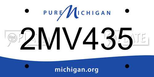 2MV435 Michigan License Plate
