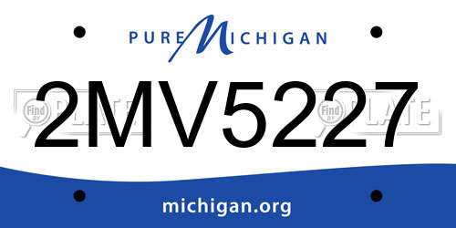 2MV5227 Michigan License Plate