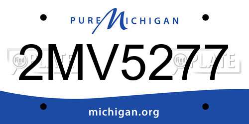 2MV5277 Michigan License Plate