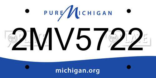 2MV5722 Michigan License Plate
