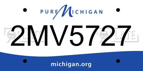 2MV5727 Michigan License Plate