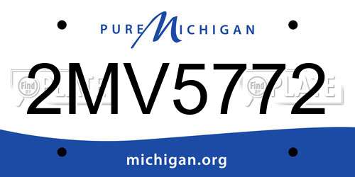 2MV5772 Michigan License Plate