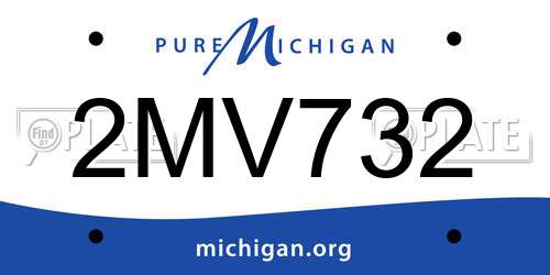 2MV732 Michigan License Plate