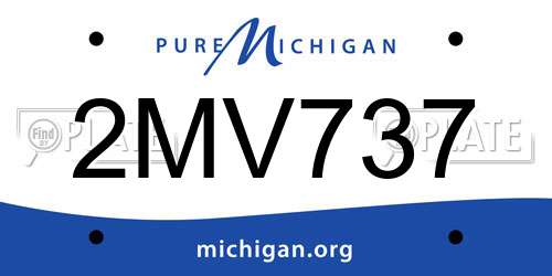 2MV737 Michigan License Plate