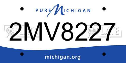 2MV8227 Michigan License Plate
