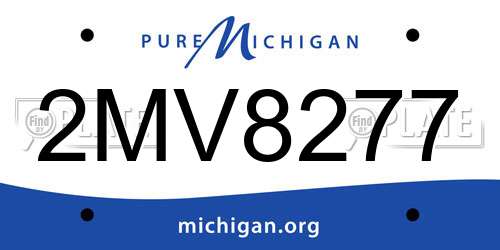2MV8277 Michigan License Plate