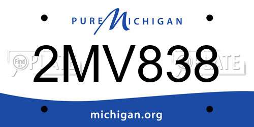 2MV838 Michigan License Plate