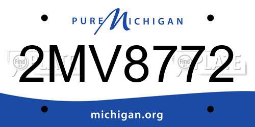 2MV8772 Michigan License Plate