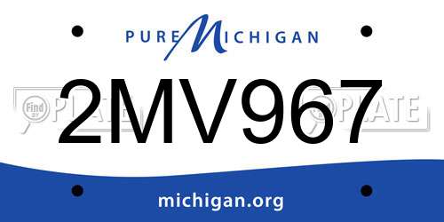 2MV967 Michigan License Plate