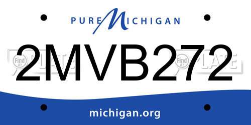 2MVB272 Michigan License Plate