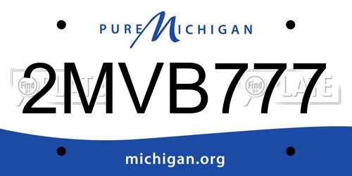 2MVB777 Michigan License Plate