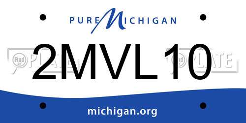 2MVL10 Michigan License Plate