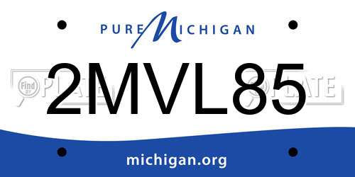 2MVL85 Michigan License Plate