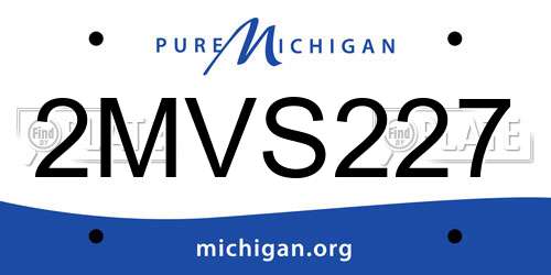 2MVS227 Michigan License Plate