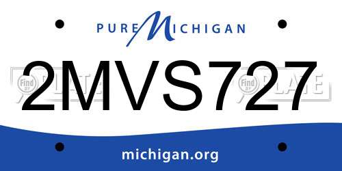 2MVS727 Michigan License Plate