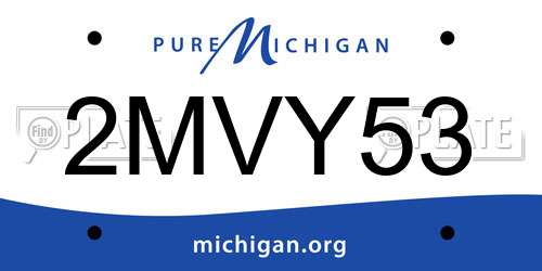 2MVY53 Michigan License Plate