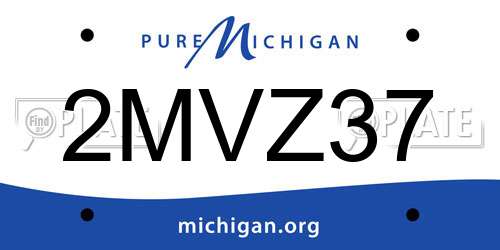 2MVZ37 Michigan License Plate