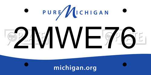 2MWE76 Michigan License Plate