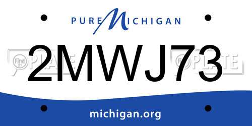 2MWJ73 Michigan License Plate
